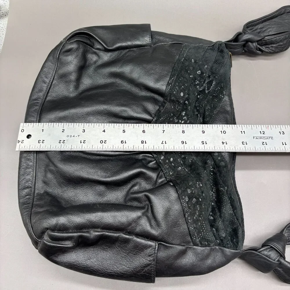 Black Leather Concealed Carry Hobo Shoulder Bag CCW Purse Removable Holster